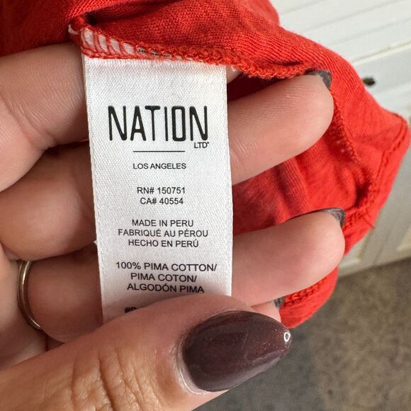 NATION LTD ANTHROPOLOGIE SMOCKED PRIMA COTTON FLUTTER SLV COTTAGECORE TANK SZM - Picture 3 of 3